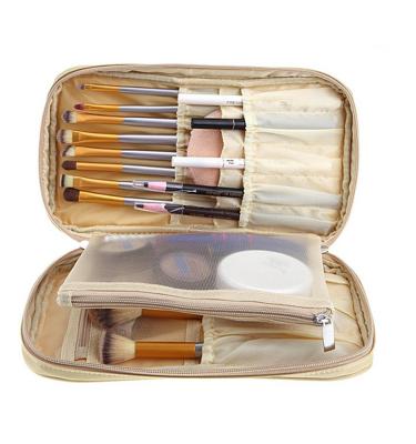 China Professional Fashion Makeup Organizer Bag Travel Makeup Brush Storage Bag Cosmetic Bag With Handle for sale