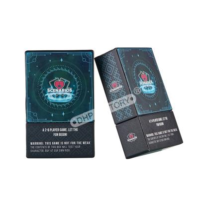 China Logotipo UV personalizado Cajas de cartón rígido Cajas de papel para juego de cartas Flash Juego de cartas de póquer Tarjeta de escritorio en venta