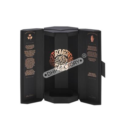 China Matte Black Custom Wine Box Packaging With Double Door Open High Durability for sale