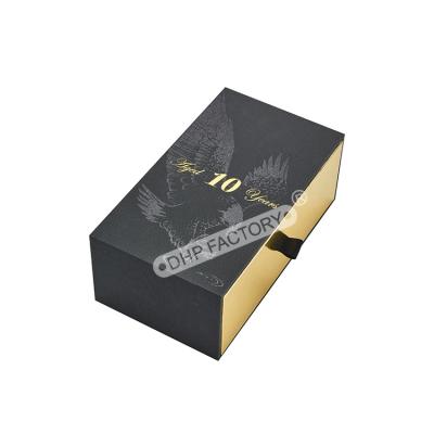 China OEM ODM Drawer Paper Box Luxury Whisky Packaging Box With Ribbon for sale