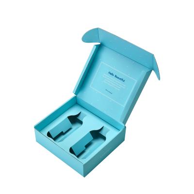 China Blue Printed Corrugated Boxes With Paper Tray For Hair Care Product for sale