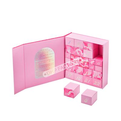 China Luxurious The Advent Calendar Gift Box With 24 Small Boxes For Cosmetics for sale