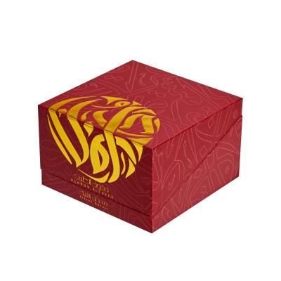 China Red Square Gift Box Custom Made Rigid Boxes With Foam And Paper Insert for sale