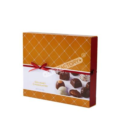 China Luxury Chocolate Truffle Box Packaging Chocolate Drawer Box With Ribbon Decoration for sale