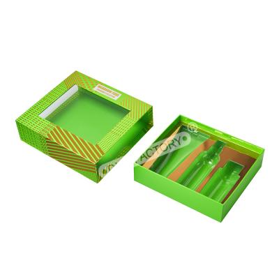 China Skincare Packaging Boxes Cosmetic Product Boxes With Plastic Tray And PVC Window for sale