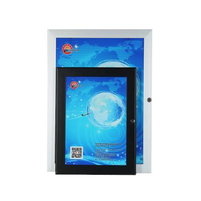 China Advertising Poster Display High Quality A0 Aluminum Locking Case With Felt Board Lockable Poster Display for sale