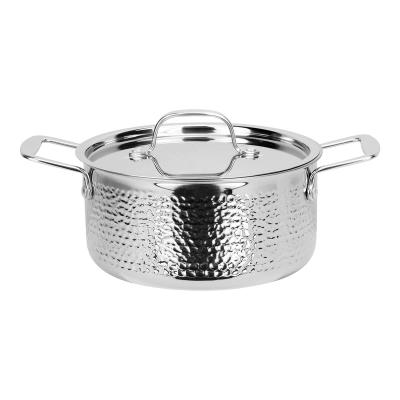 China Sustainable Factory Selling OEM Stainless Steel Triple Pan Non Stick Cookware Pots and Pans Metal Hotpot Cassers for sale