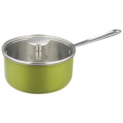 China Durable High Quality Mini Kitchenware Morden Style Stick Cookware Tirply Stainless Steel Saucepan Non for sale