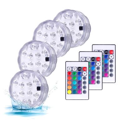 China Pool Led Submersible Lights RGB IP68 Remote Control Waterproof Led Submersible Lights for sale