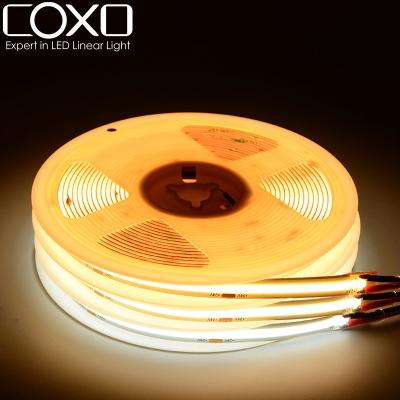 China Dropshipping residential dotless cob led strip lights 12v 24v 3 years warranty CE rohs high density 12v 24v cob led strips for sale