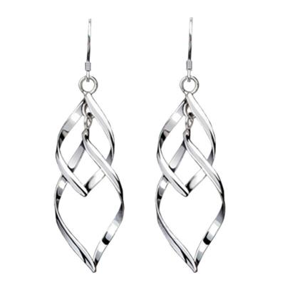 China TRENDY Huggie Earrings 925 Long Silver Drop Earrings For Women New Design Gift Statement Jewelry Leaf Tassel Beautiful Dangle Earrings for sale