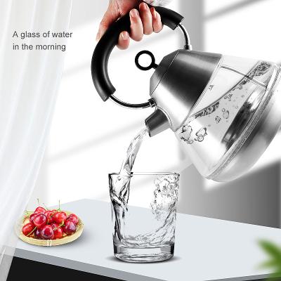 China 2022 Electric Heater Rotation Kettle Factory Direct Sale 360 ​​Degree Basic Home Appliance Glass Kettle for sale