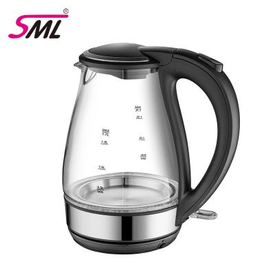 China 360 Degree Base SML Rotating Top Selling Electric Kettle Wholesale Price Heat Resistant Glass Cordless Electric Kettle for sale