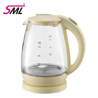 China Wholesale 360 ​​Degree Basic Water Hot Electric Kettles Steel Glass Rotating Electric Kettle Best Quality for sale