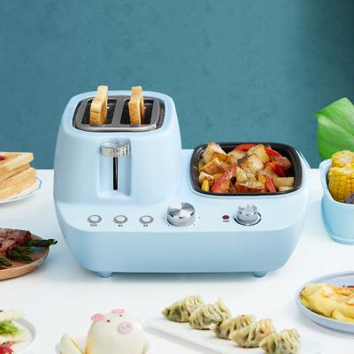 China Hot Selling Hotel Three In 1 Multi Function Breakfast Machine Maker With Boiling Pot Frying Pan for sale