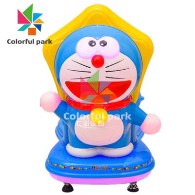 China Plastic Children's Supermarket Commercial Playground Amusement Park Doraemon Outdoor Blue Electric Automatic Swinging Machine for sale