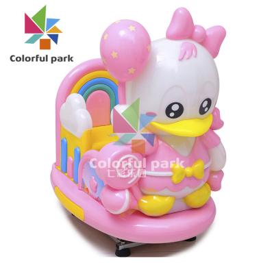 China Commercial Children's Supermarket Plastic Amusement Park Pink Duck Girl Electric Playground Coin Swing Machine for sale