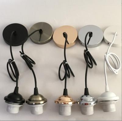 China E27 Lamp Extension Wire LED Bulb Shade Retractable Installation Pendant Line Lampion Base Black White Head Accessories for sale