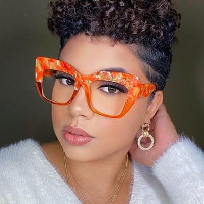 China ODM OEM Acetate Oversized Multi Colors Square Cat Eye Square Best Seller Ladies Tortoise Orange Black Glasses for sale