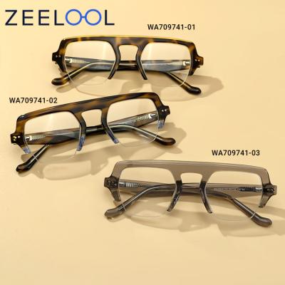 China Zeelool Wholesale Geometric Cat Eye Acetate Eyeglasses Optical Frames River Acetate Glasses Frames for sale