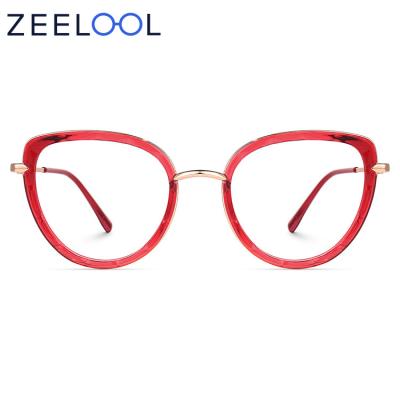 China Wholesale Zeelool Fashionable Brand Red Cateye Mixed Eyeglasses Tortoise Glass Eyeglasses Optical Frames for sale