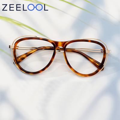 China Latest Zeelool Brand Hot Selling Fashionable Wholesale Oval Mixed Glasses Acetate Metal Eyewear Optical Frames for sale