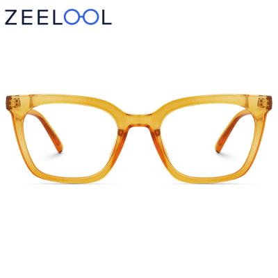 China Zeelool Vintage Blue Eyewear Fashion Rectangle PC Light Blocking Glass Plastic Optical Glasses Frames Optical Glasses for sale