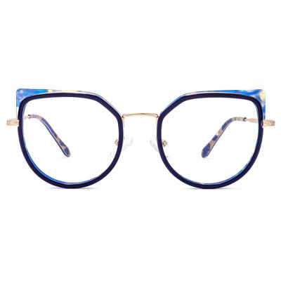 China Cat Eye 2021Chic and Fashionable Hot Selling Plastic Metal Cat Eye Optical Eyeglasses Frames Eyewear OX02101 for sale