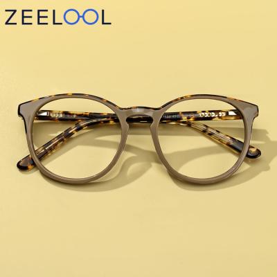 China Zeelool Wholesale Fashionable Round Acetate Frame High Quality Optical Glasses For Men And Women for sale