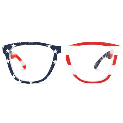 China Brand Eyewear 2021New Rectangle Full Rim Rectangle TR90 Zeelool Eyewear Classic American Flag Unisex Eyewear OT01978 for sale