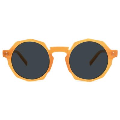 China Chic Geometric Unisex Wide PC Plastic Lenses Fashion Sun Glasses UV400 Protection Orange Oversized Sunglasses for sale