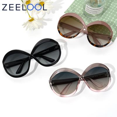 China Trendy Fashion Sunglasses Zeelool Brand Fashion Designed Custom Colored Glass Shades Geometric Pink Frame Sunglass Wholesale Sunglasses for sale