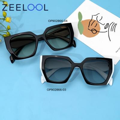 China Zeelool Wholesale Sunglasses Fashion Plastic Women Eyewear Glass Shades Oversized Glass Shades Eyewear for sale