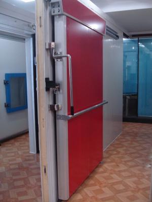 China 100mm door leaf with 0.5mm colored steel / Insulated PU Panel Sliding Door for Cold Room for sale