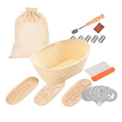 China Sustainable Oval Shape Basket 100% Indonesia Rattan Brotform Bread Dough Rise Resistant Banneton Basket for sale