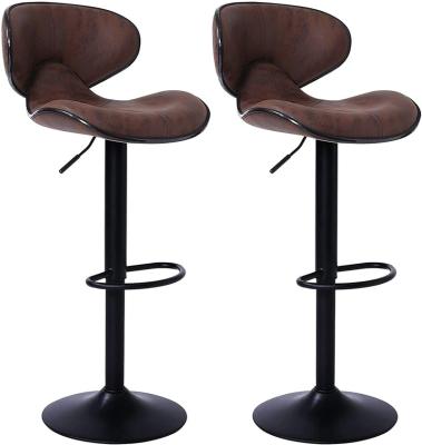 China Contemporary Adjustable Counter Height Bar Stools Set Of 2 , Tall Swivel Kitchen Counter Island Dining Chair With Backs for sale