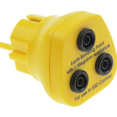 China EP1240-14 Industrial Earth Bond Socket With 3*4mm Banana Plug Yellow EU ESD Plug for sale