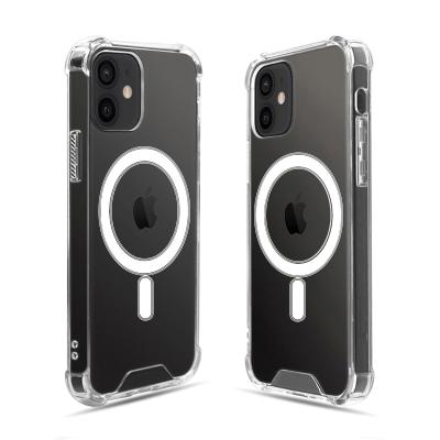 China Luxury Shockproof Radio Charging Magnetic Mobile Phone Case For iPhone 12 pro Max Clear Shockproof Cases 12 pro/12 for sale