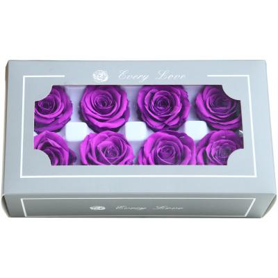 China Preserved Roses Flower Hot Selling Colorful Gift Boxes Making Materials A Grade 8 Pieces Fresh Preserved Roses Flower Box for sale