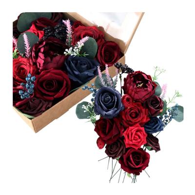 China Combined Artificial Flowers Wholesale Artificial Flowers Cheapest Combined Blast Preserved Silk Roses for sale