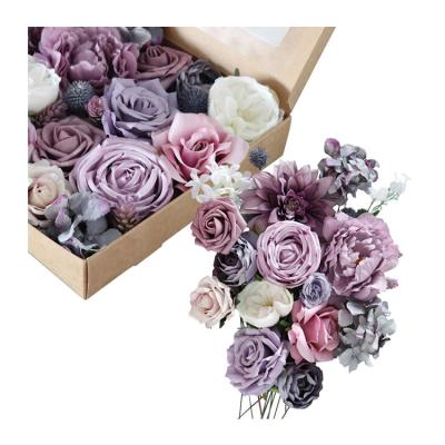 China Short Supply Change Combined Progressive Centerpieces Combined Artificial Flowers Designs Mix Artificial Flower Gift for sale