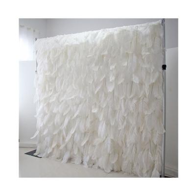 China Wedding Latest Trend Decoration 3d Backdrop Decorative Luxury Artificial Floral Flower Wall Feather Wall Panel for sale