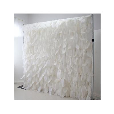 China Wedding Premium Silk Feather Wall Artificial Silk Plumage Flower Wall Panels Backdrop Party Decorative Decoration for sale