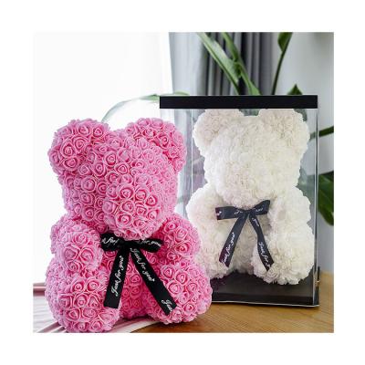 China Hot Sale 40cm Mini Artificial Flower Teddy Rose Giant Bear Of The Size Valentines Day Gift Valentine's Day Gift for sale