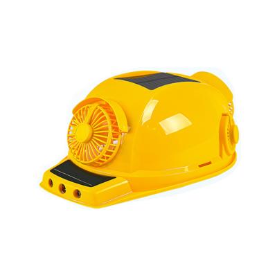 China Breathable Yellow Construction For Adults White Hard Hat Led Radio Four Fans Hard Hat Cooling Pads LF04 for sale