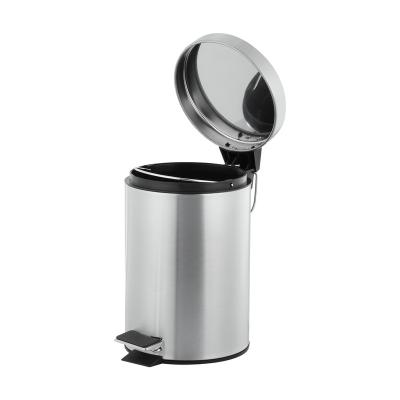 China Sustainable 5L Mini Stainless Steel Trash Can Storage Bin With Lid And Foot Pedal Waste Bin for sale