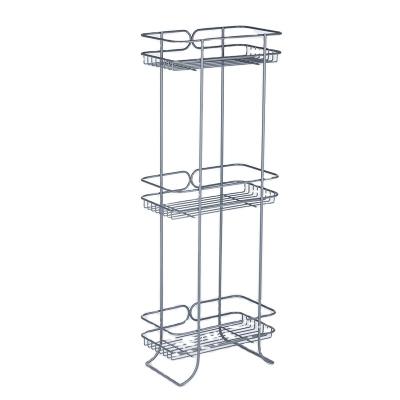 China Sustainable 15Cm*25 Cm*67Cm Save Space Fashion Design 3 Tier Storage Shelf Portable Shower Cart Storage Rack for sale