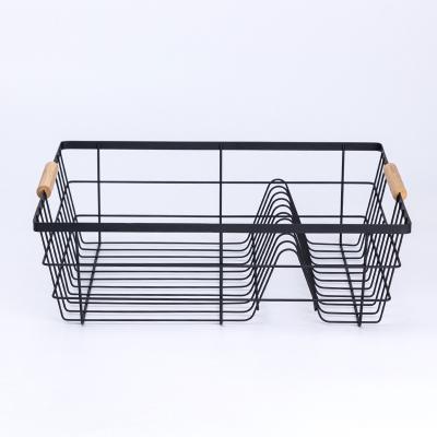 China Sustainable Competitive Kitchen Countertops Sink Dish Drying Rack Dish Rack With Wooden Handles For Kitchen for sale