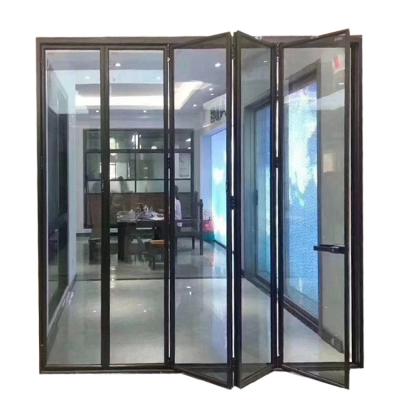 China Waterproof Aluminum Decoration Veranda Double Glazing Bi Folding Doors Design for sale