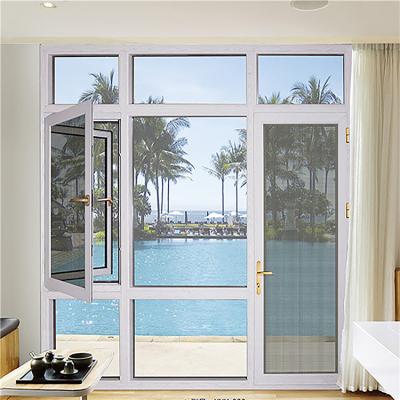 China Magnetic Screen Swing Open Style And Pattern Horizontal Opening Aluminum Window for sale